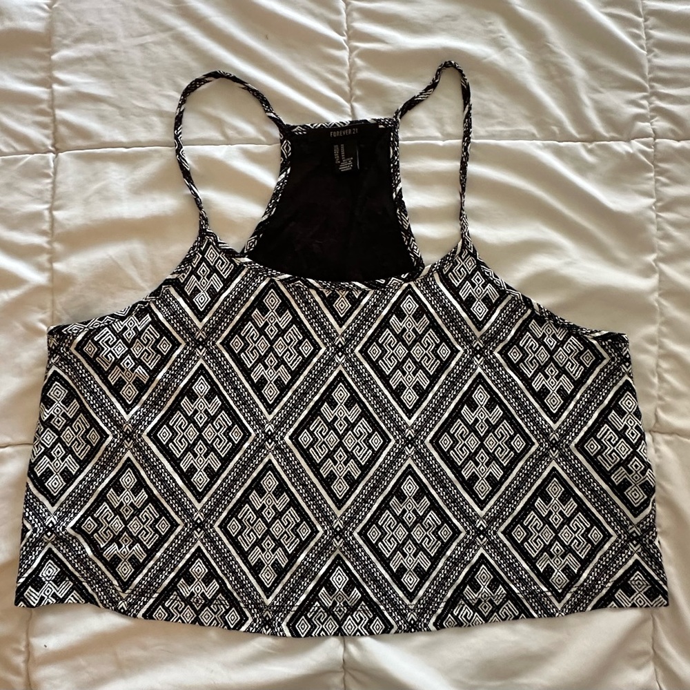 Forever 21 Geometric Crop Top Medium
